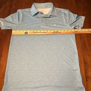 Boys Southern Tide Sky Blue Patterned Polo